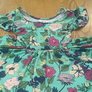 Dot Dot Smile Floral Kids Dress - Green and Pink